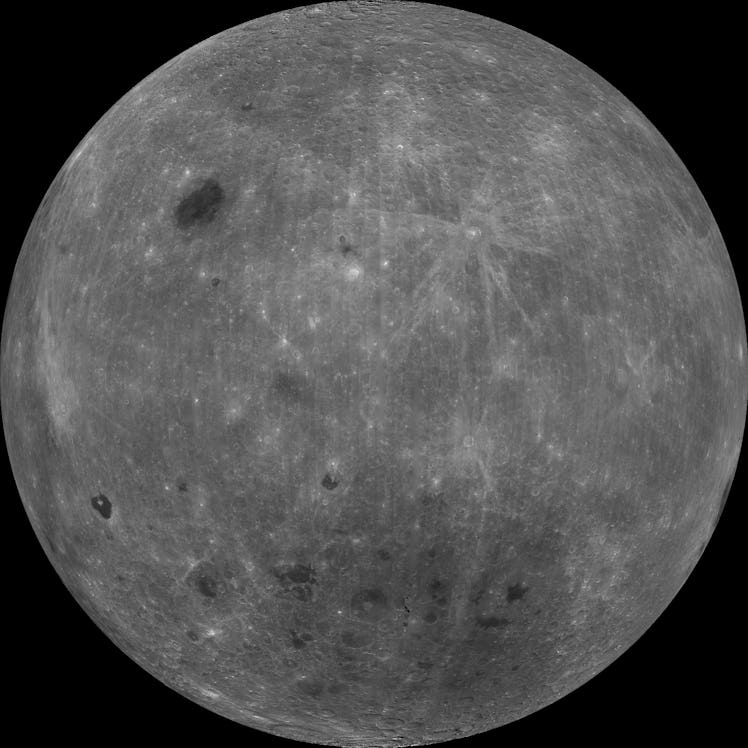  far side of the moon showing fewer significant craters
