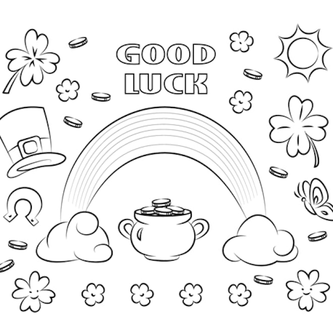 Good luck rainbow is a great St. Patrick's Day coloring page
