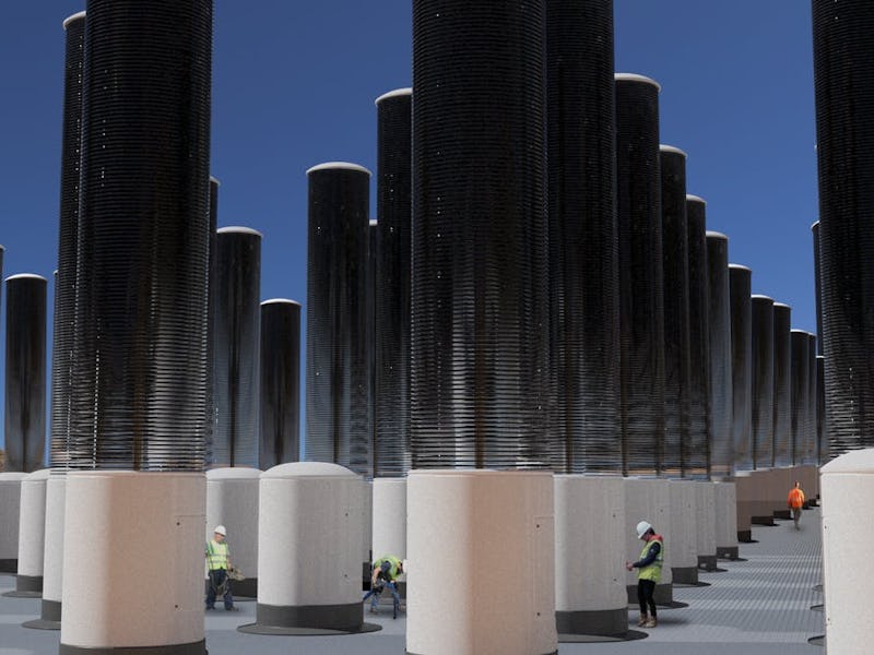 One ‘mechanical tree’ is about 1,000 times faster at removing carbon dioxide from air than a natural...