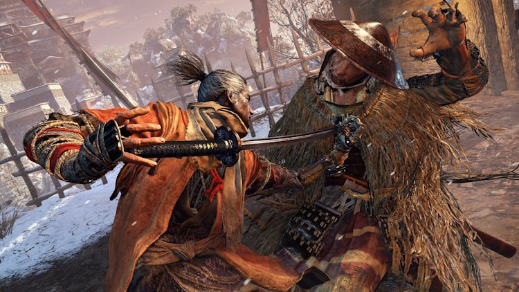 Characters fighting in 'Sekiro: Shadows Die Twice'