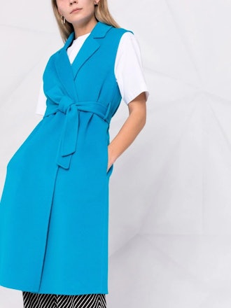 P.A.R.O.S.H. sleeveless belted-waist midi coat