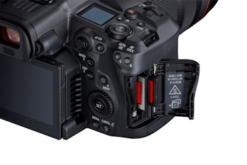Dual card slots with the Canon EOS R5 C.