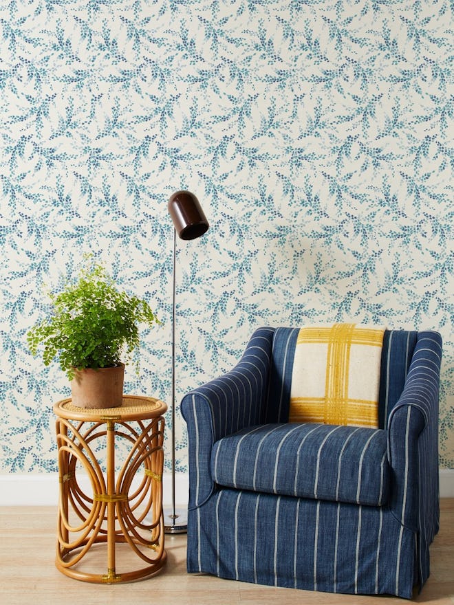 'Sweet Caroline' Grasscloth Wallpaper By Wallshoppe - Blue