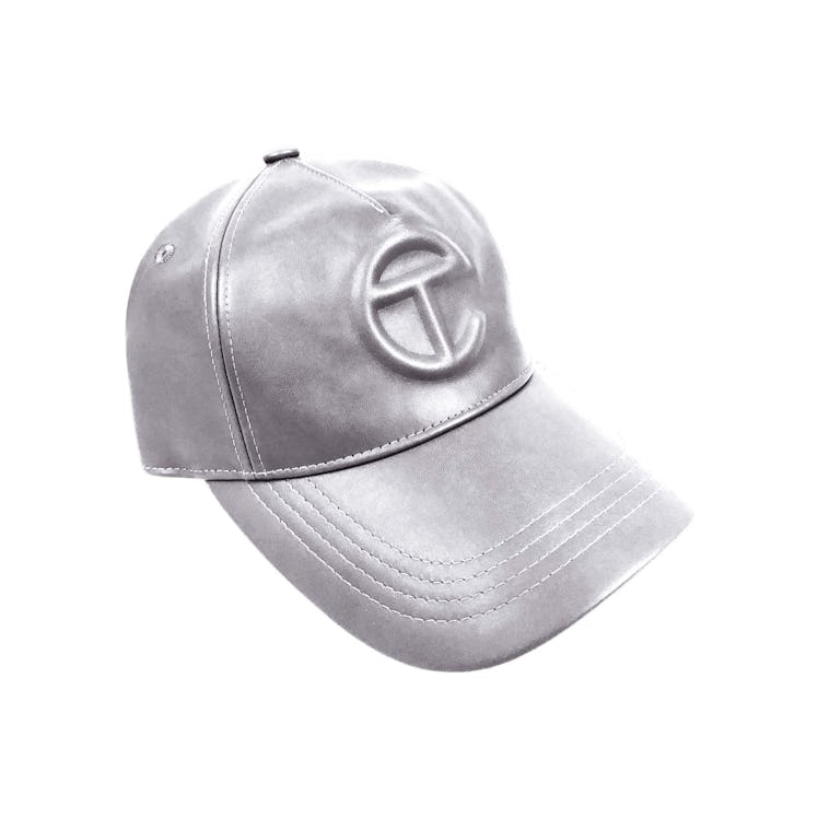 Telfar silver logo hat.