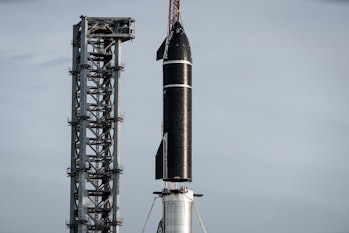 SpaceX’s Starship rocket on the pad.