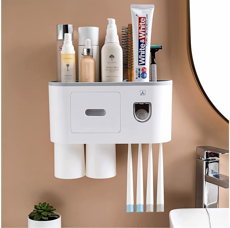 Aeakey Toothbrush Holder with Dispenser