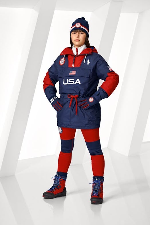 Figure Skater Alysa Liu in Ralph Lauren's 2022 Winter Olympic Opening Ceremony uniform.