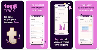 A screenshot of productivity app Toggl