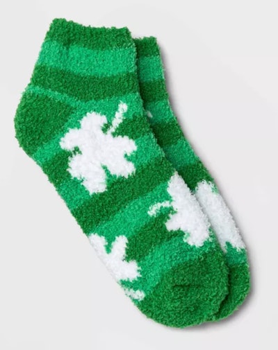Women's Stripes And Shamrock St. Patrick's Day Cozy Low Cut Socks