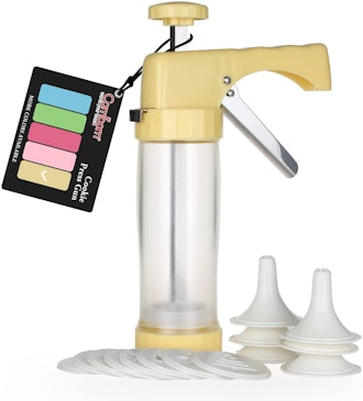 Clear Cookie Press Gun Kit with 16 Discs & 6 Icing Tips