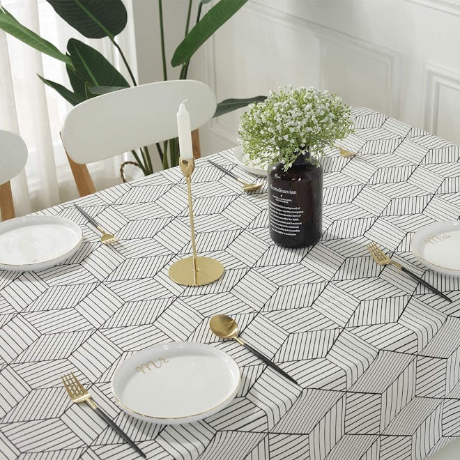 SASTYBALE Geometric Cotton-Linen Tablecloth