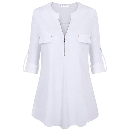 Bulotus Zip Front V-Neck Tunic