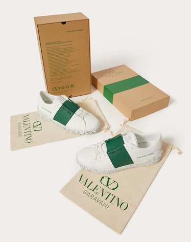 Valentino green stripe sneakers