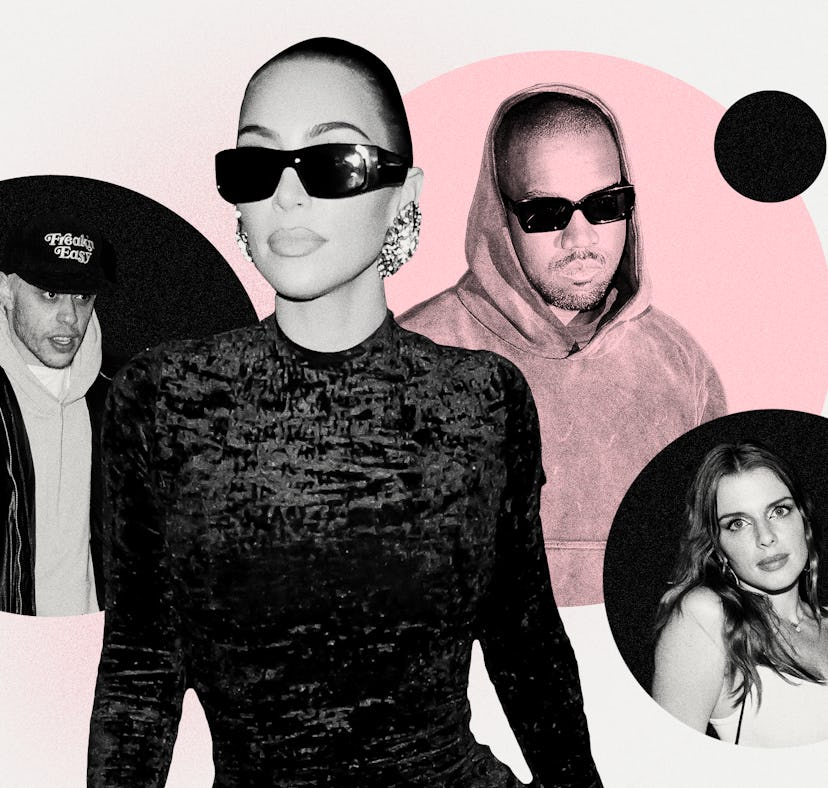 Kim Kardashian, Pete Davidson, Kanye West, and Julia Fox's dating drama, explained.