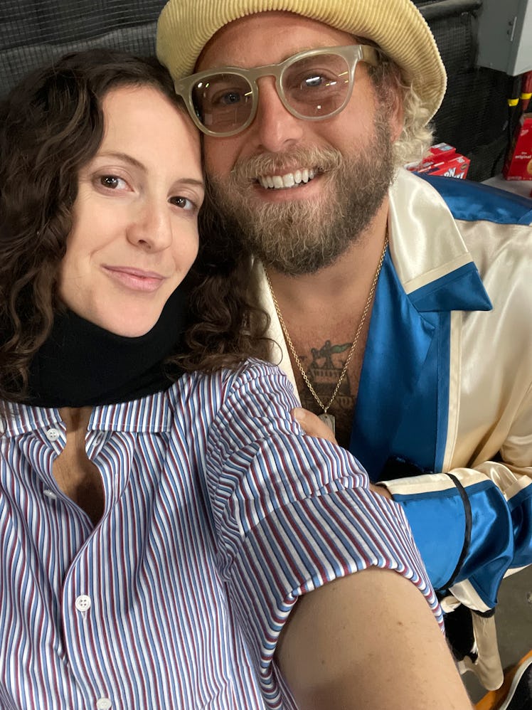 Sara Moonves with Jonah Hill.