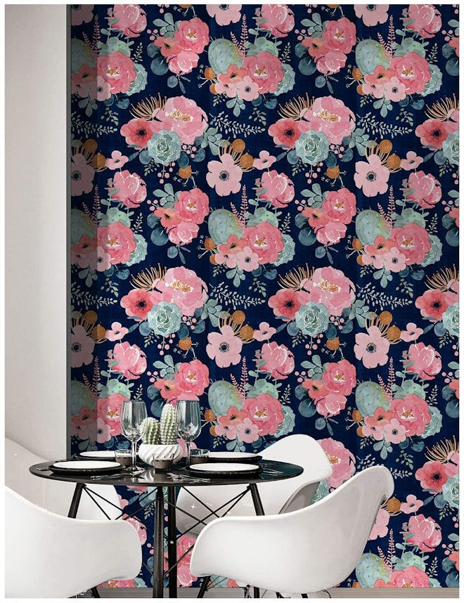 HaokHome Peel & Stick Modern Floral Wallpaper 