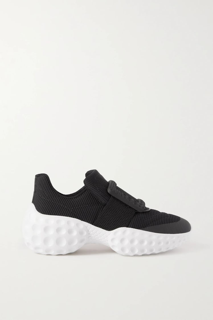Viv Run Embellished Neoprene, Mesh and Leather Sneakers