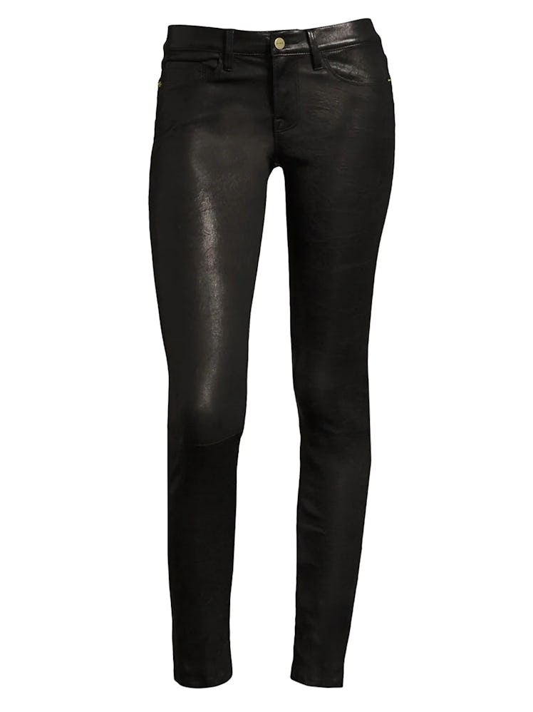 Frame's Le Skinny de Jeanne Mid-Rise Leather Pants.