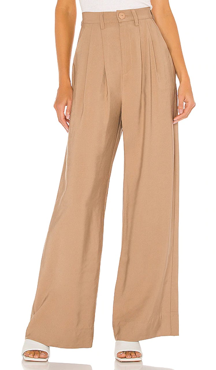 NONchalant Label beige wide-leg pants.