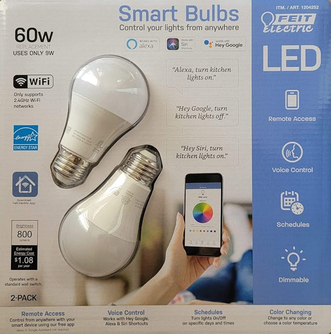 Feit Electric Smart LED Color Changing Light Bulbs (2-Pack)