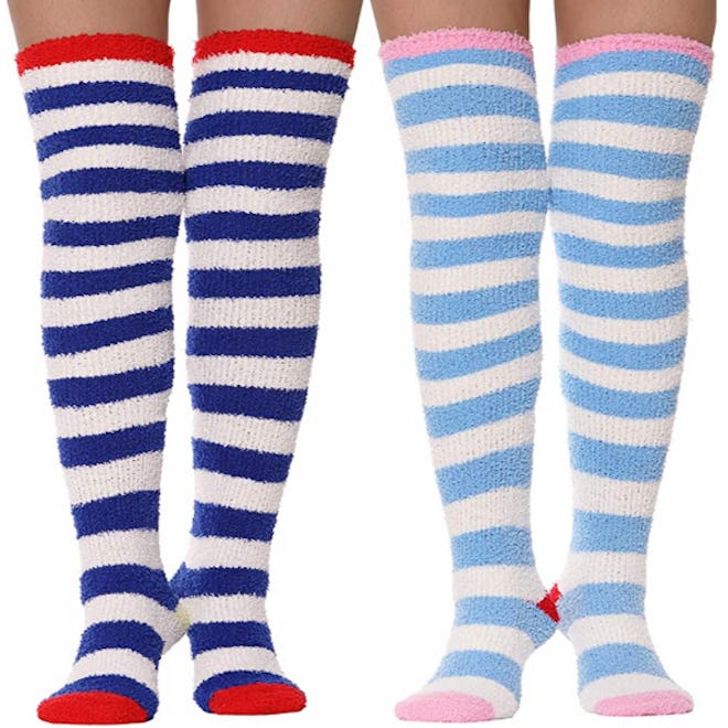 MOGGEI Thigh High Fuzzy Socks (2 Pairs)