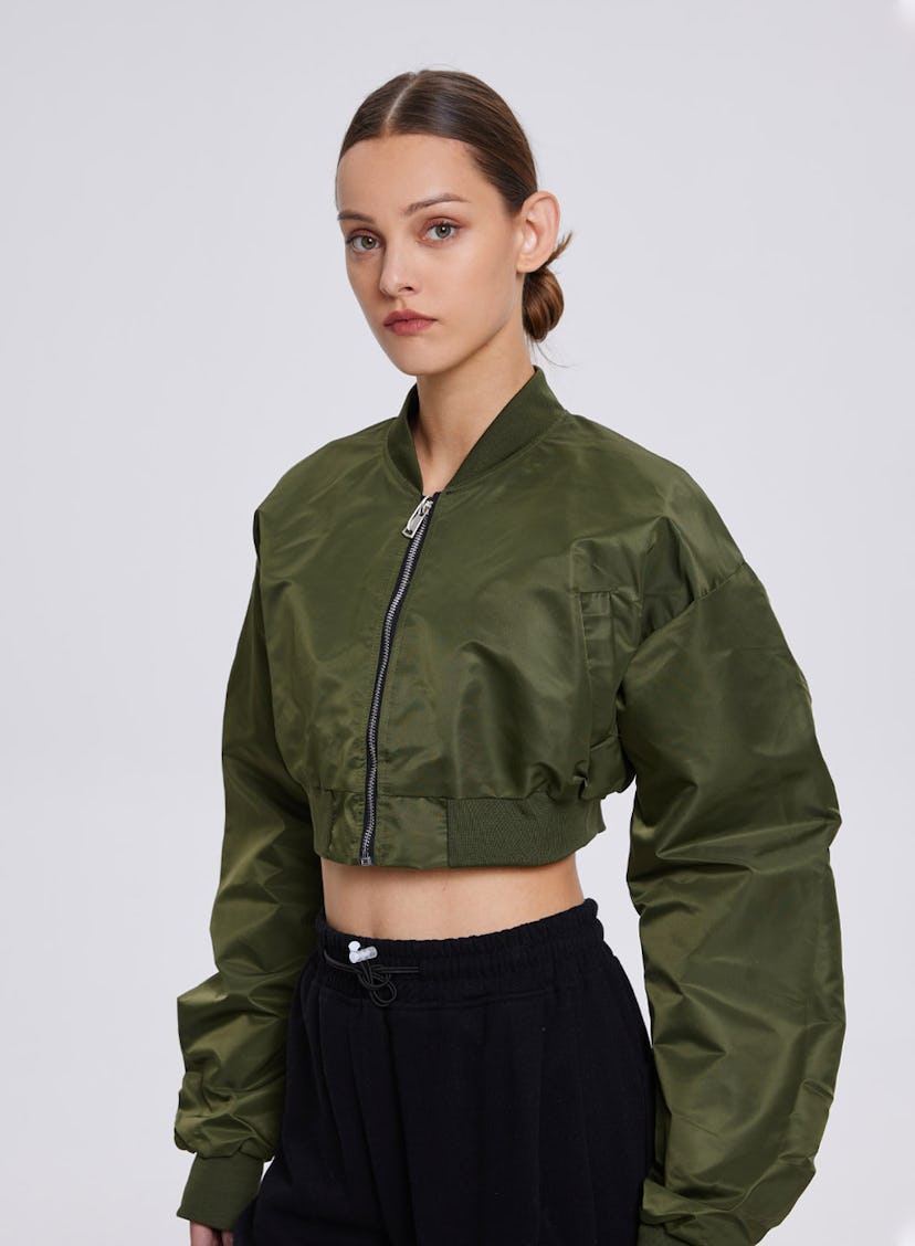 In Space Cropped Bomber Jacket
