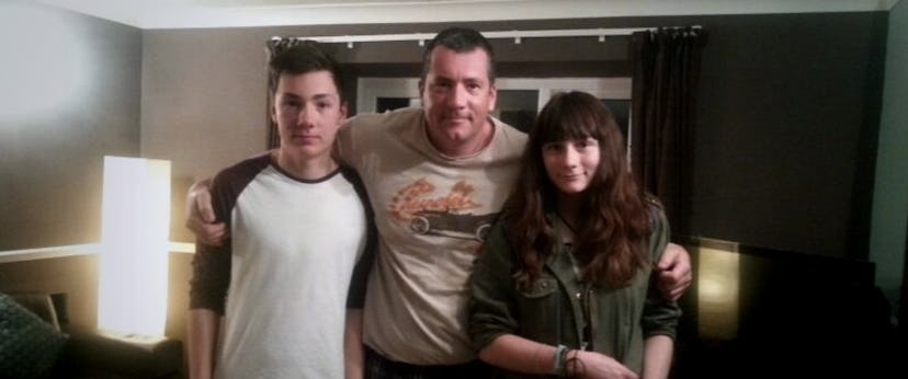 Mark Clifton, with his two children, Jake and Sophie Clifton