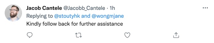 A screenshot of a Twitter reply to Jane Wong's thread