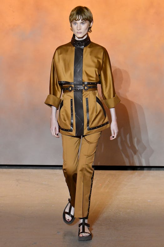 A model walks the runway during the Hermes Ready to Wear Spring/Summer 2022 fashion show 