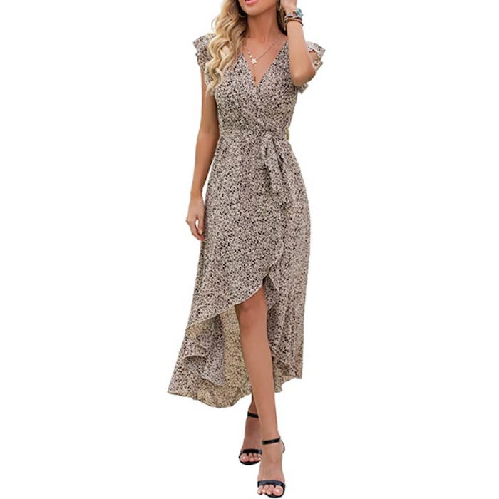 GRECERELLE V Neck Flowy Maxi Dress 