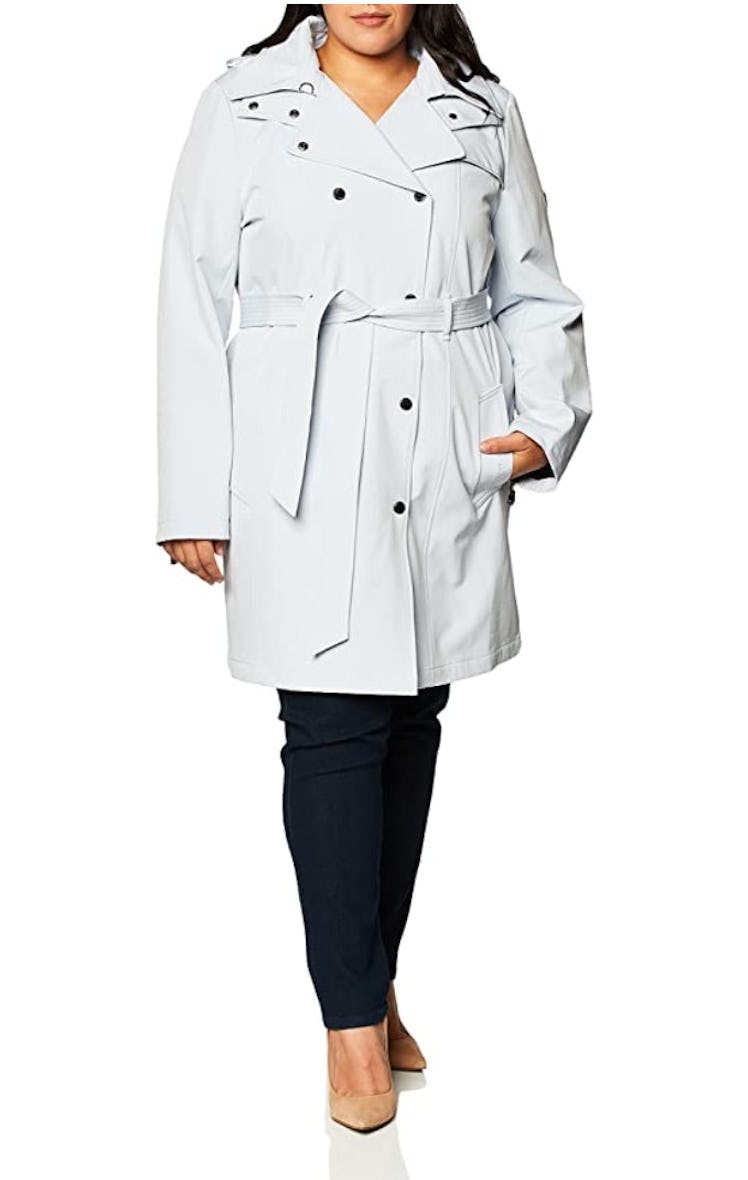Calvin Klein Double Breasted Belted Rain Jacket