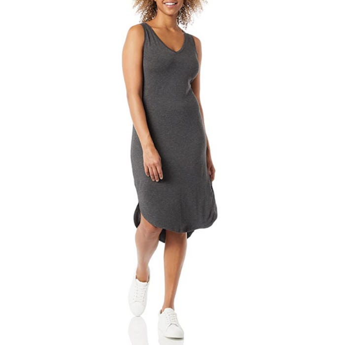 Daily Ritual Jersey Sleeveless V-Neck Midi Dress