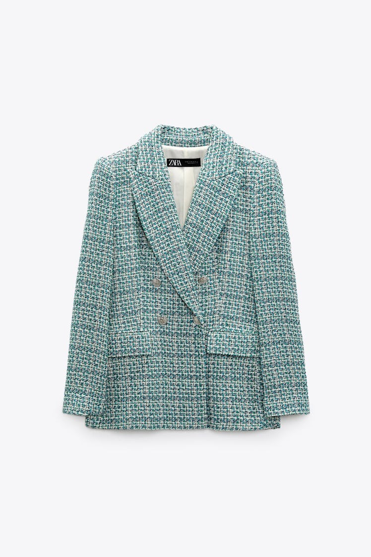 Textured Double Breasted Blazer