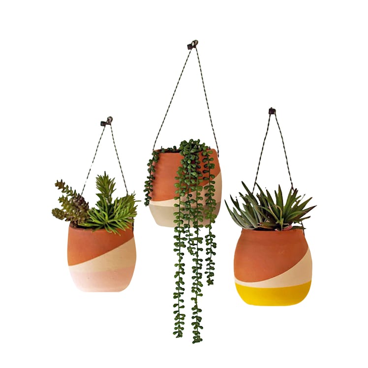Color Dipped Clay Wall Planters