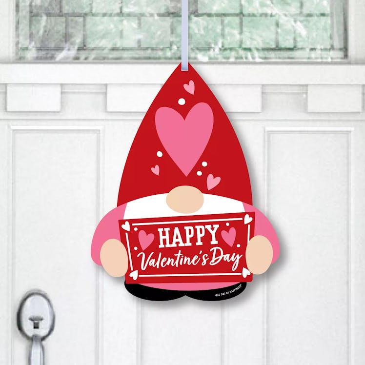 Target's new Valentine's Day gnome decorations include door and yard signs.