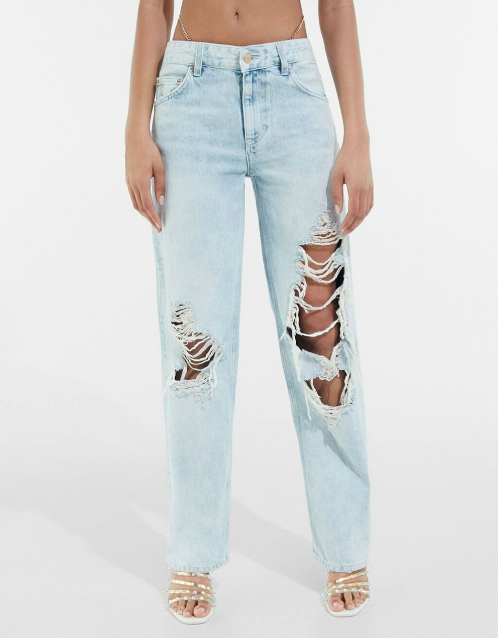 Baggy Jeans with Chain Detail 