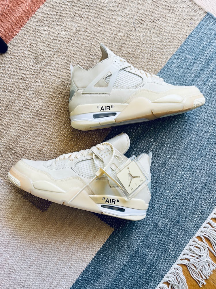 Nike Air Jordan 4 Off-White Sail review on feet Virgil Abloh