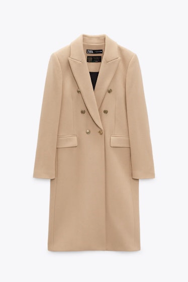 Zara's Wool Blend Menswear Styled Coat.