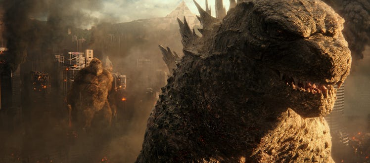 Godzilla walking away from King Kong in 2021's Godzilla vs. Kong