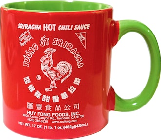 Large Sriracha Hot Sauce Red And Green Ceramic Mug