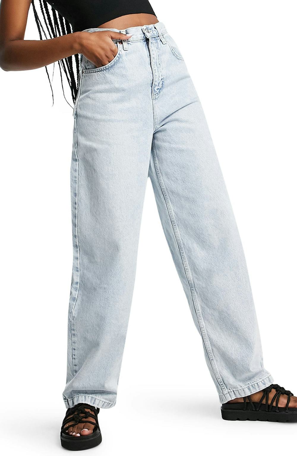 Topshop Baggy Jean in Metallic Camo Print