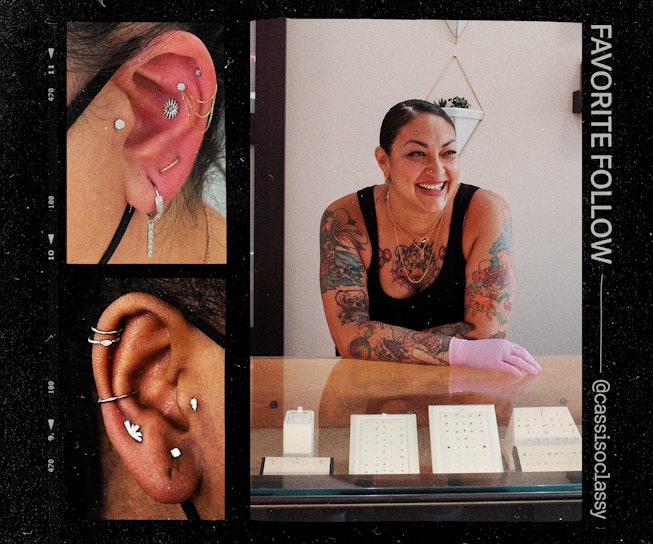 Tattoos, earrings, and piercings of Cassi Lopez-March