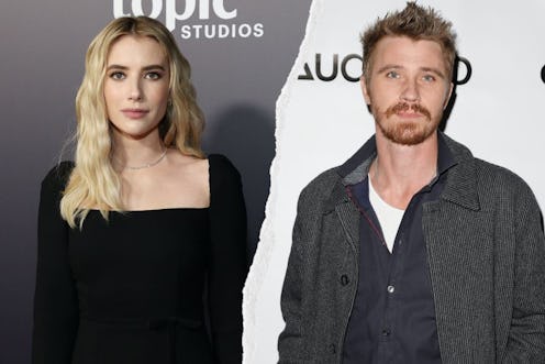 Emma Roberts (at the 2021 ‘Spencer’ LA premiere) and Garrett Hedlund (at the 2021 Audio Up Christmas...