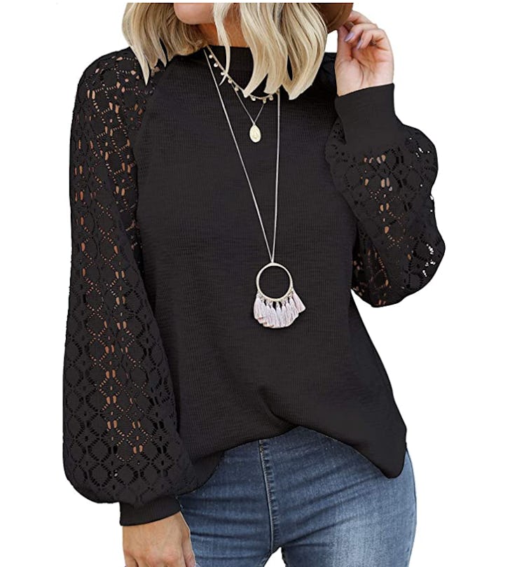 MIHOLL Lace Sleeve Blouse