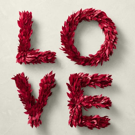 This Valentine's Day wreath is a great Valentine's Day decor option.