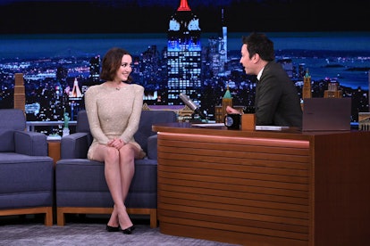 THE TONIGHT SHOW STARRING JIMMY FALLON -- Episode 1586 -- Pictured: (l-r) Actress Maude Apatow durin...