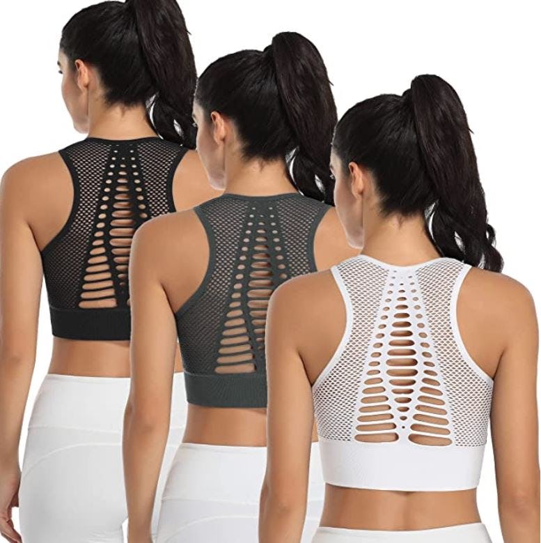 BHRIWRPY Soft Padded Sport Bra (3-Pack)