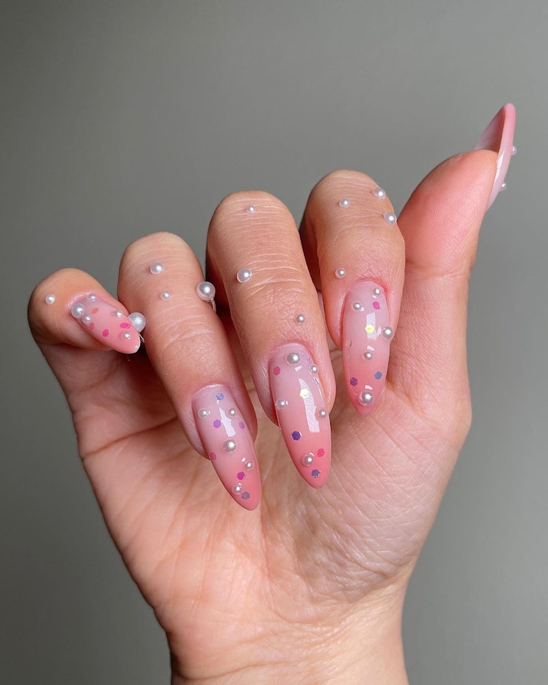 Pearlcore Nails Are The Perfect Winter Mani Trend