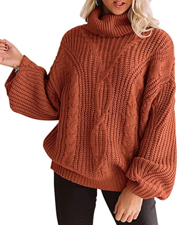 ZESICA Chunky Knit Turtleneck Sweater