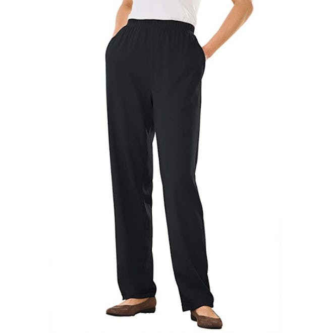 Woman Within 7-Day Knit Straight-Leg Pants